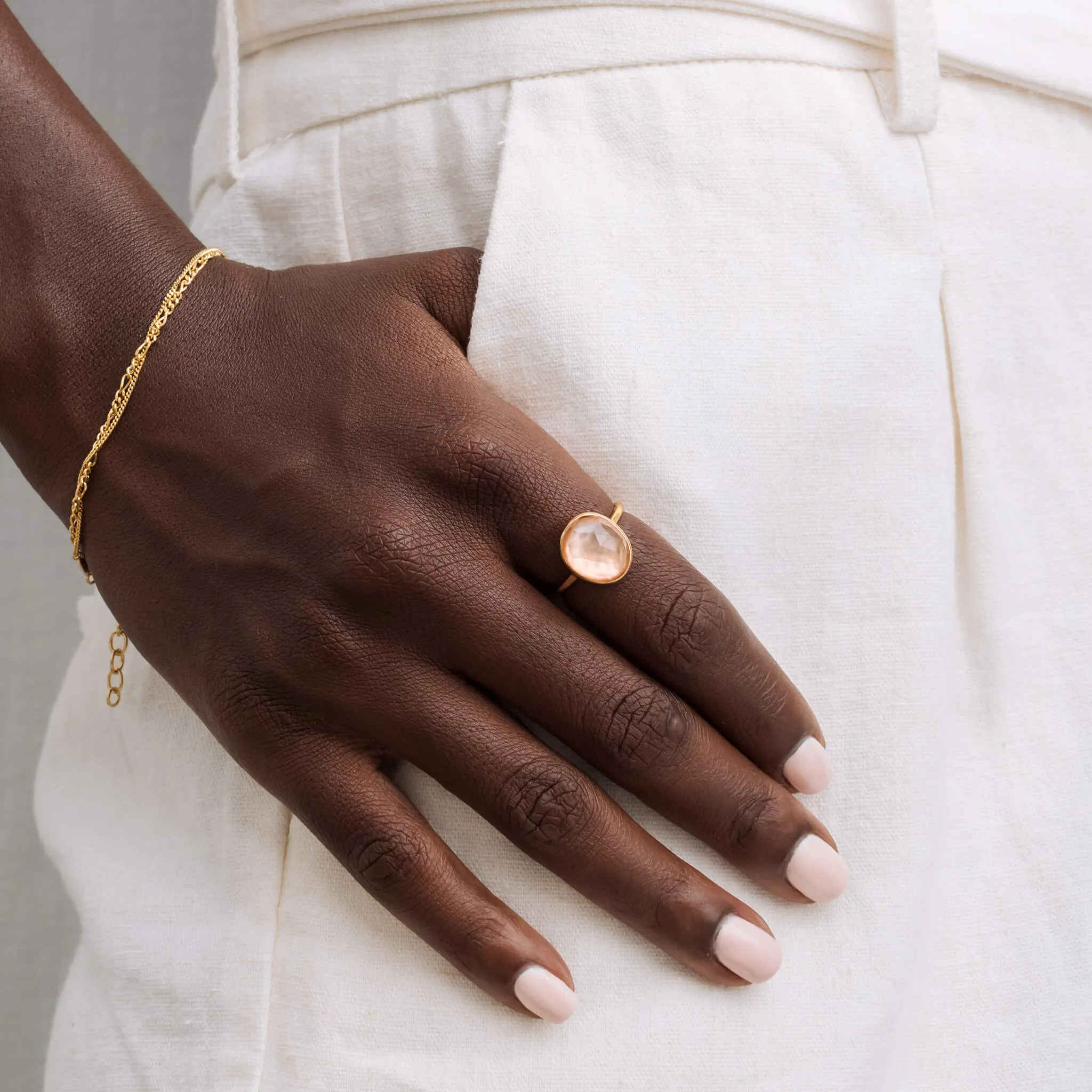 Dusty Coral Statement Ring - Window to my Soul