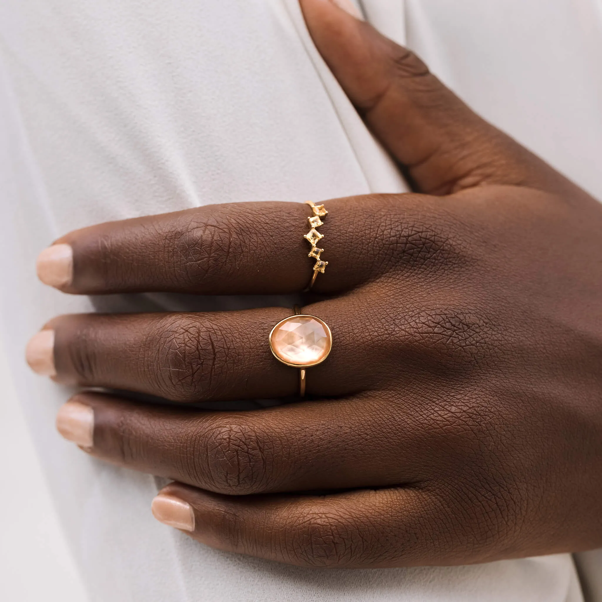 Dusty Coral Statement Ring - Window to my Soul