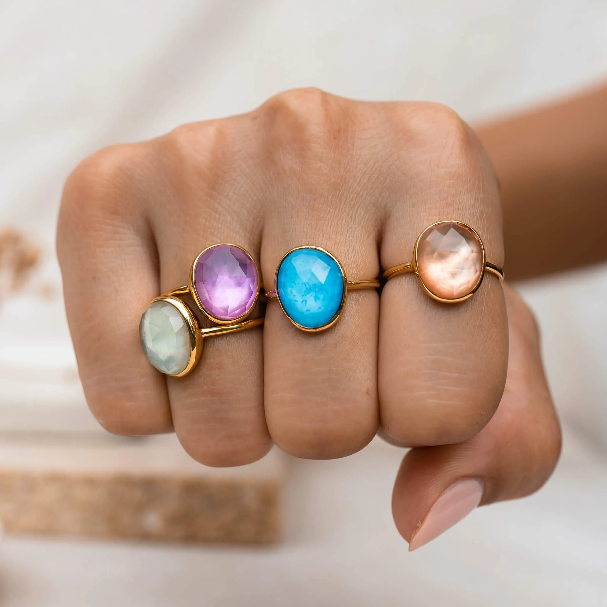 Dusty Coral Statement Ring - Window to my Soul