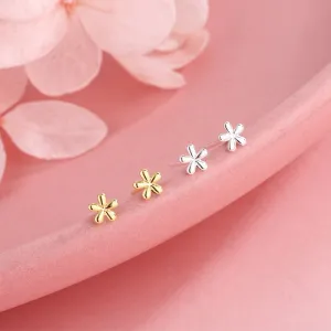 Earrings S925 Silver Flower Stud Earrings