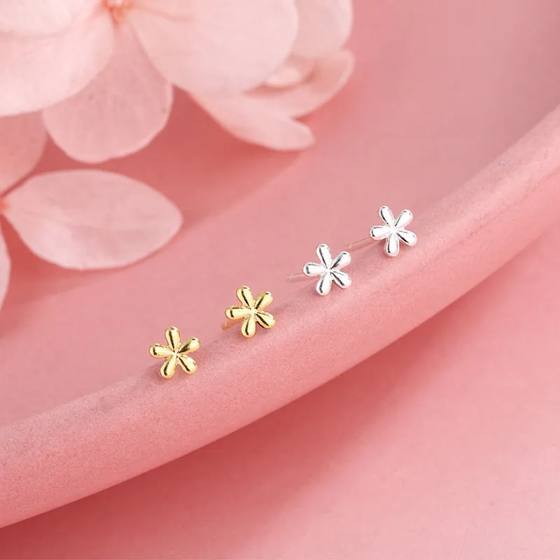 Earrings S925 Silver Flower Stud Earrings