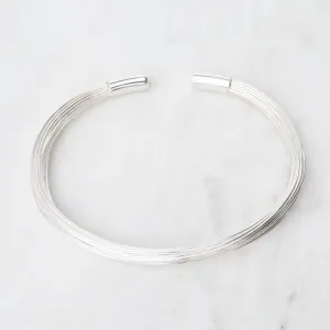 Elephant Hair Inspired Cuff - Shiny Sterling Silver - 20 Strands