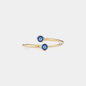 Evil Eye Adjustable Wrap Ring