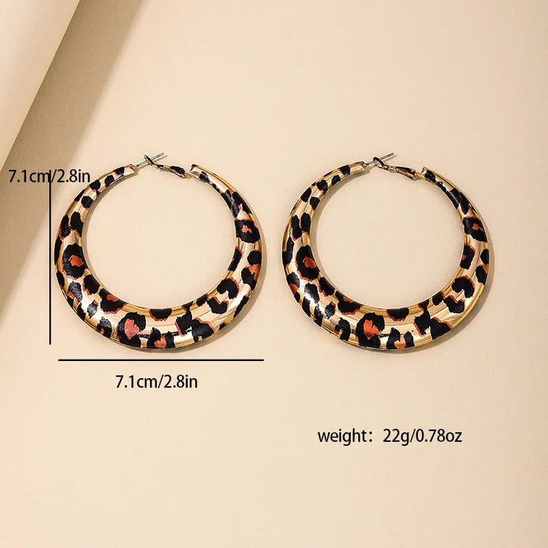 Exaggerated Leopard Print Earrings - Vienna Verve Collection