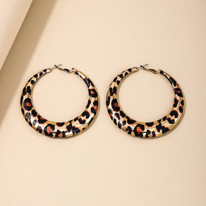 Exaggerated Leopard Print Earrings - Vienna Verve Collection