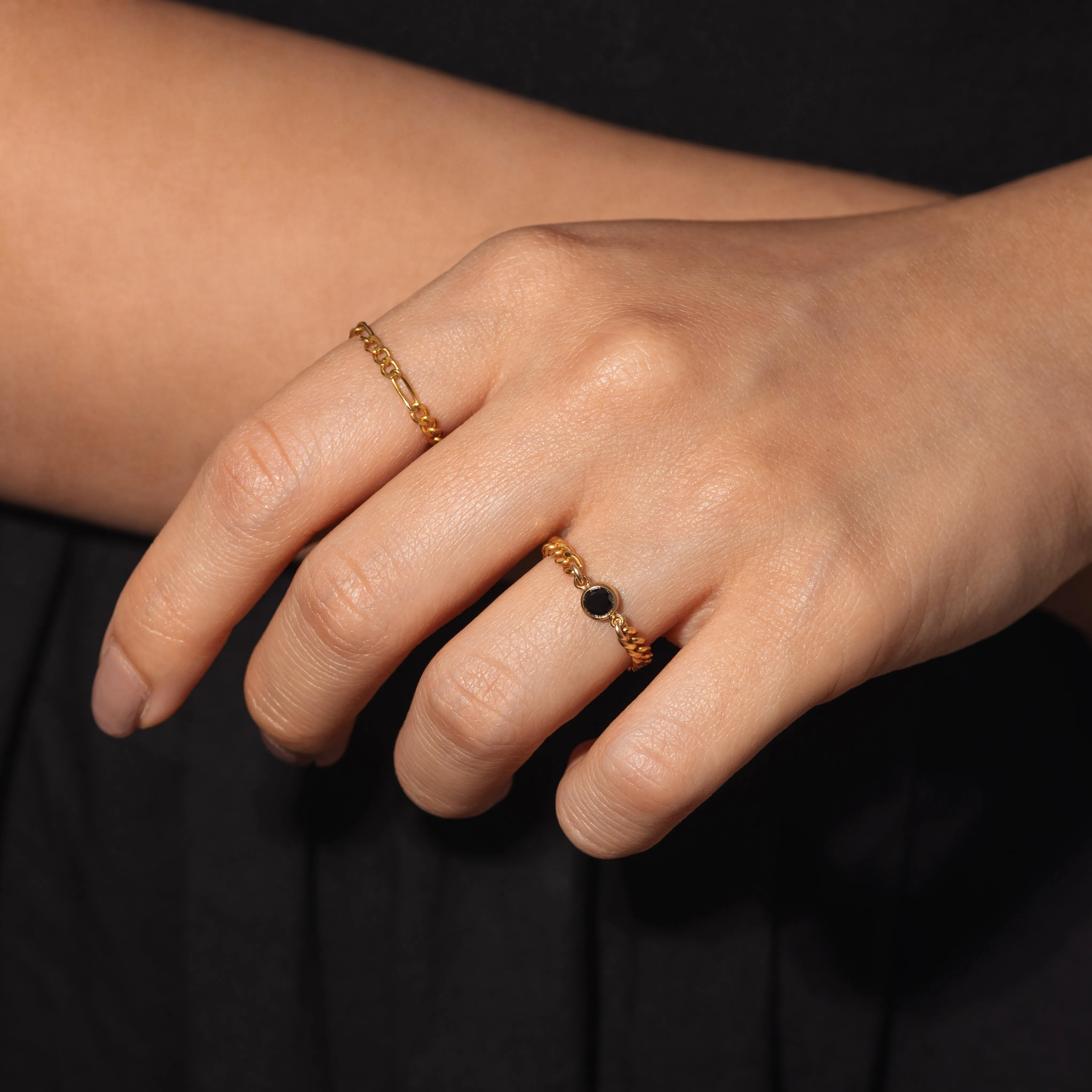 Figaro Chain Gold Ring