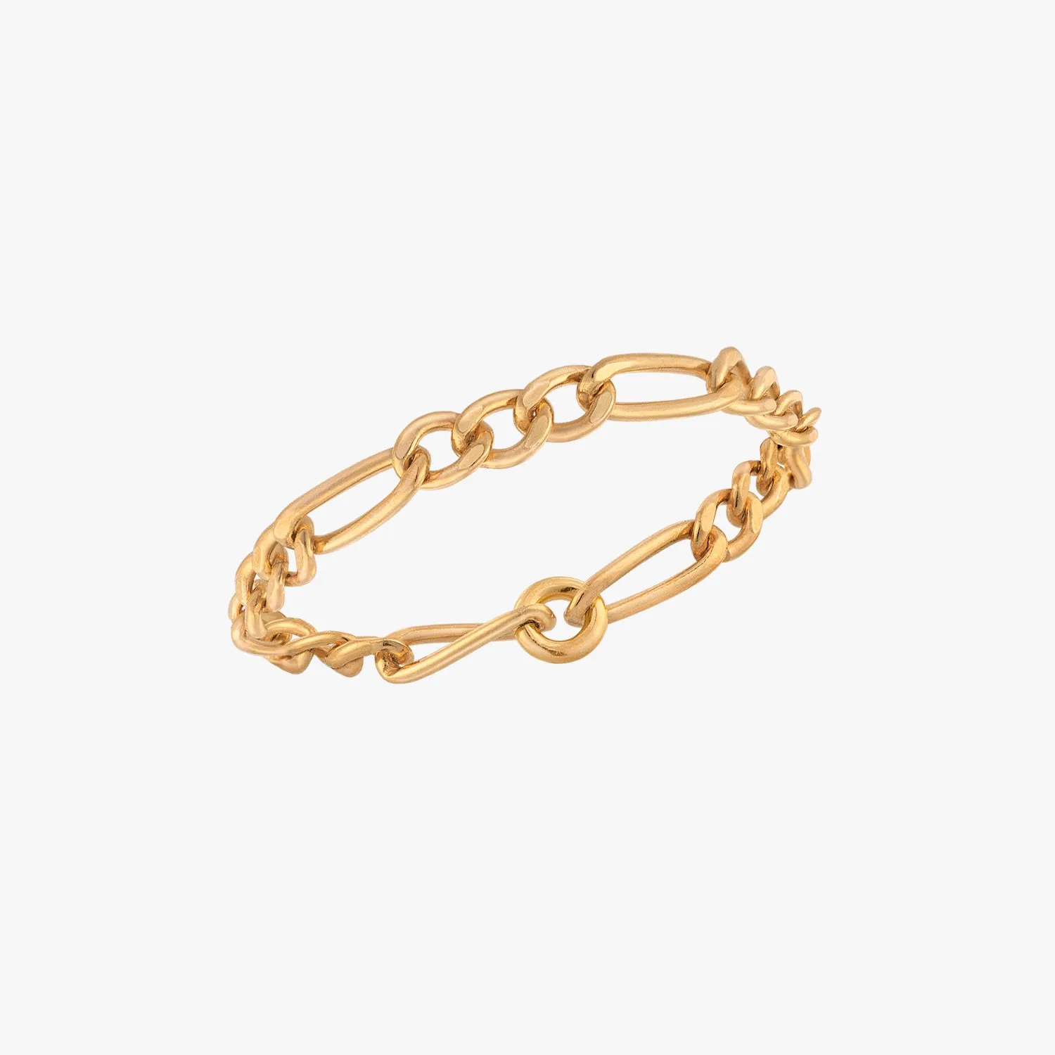 Figaro Chain Gold Ring