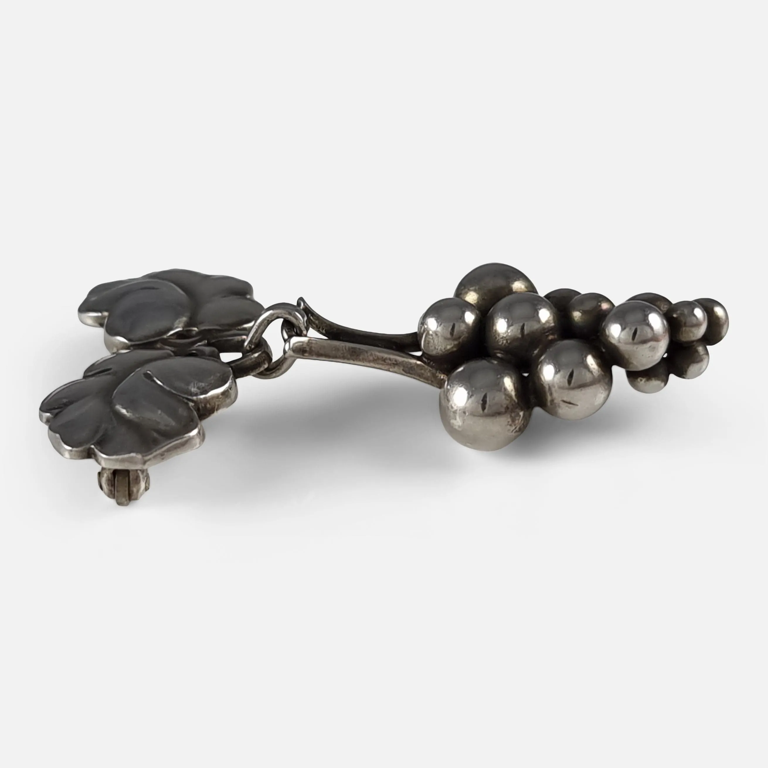 Georg Jensen Sterling Silver Moonlight Grapes Brooch #217B