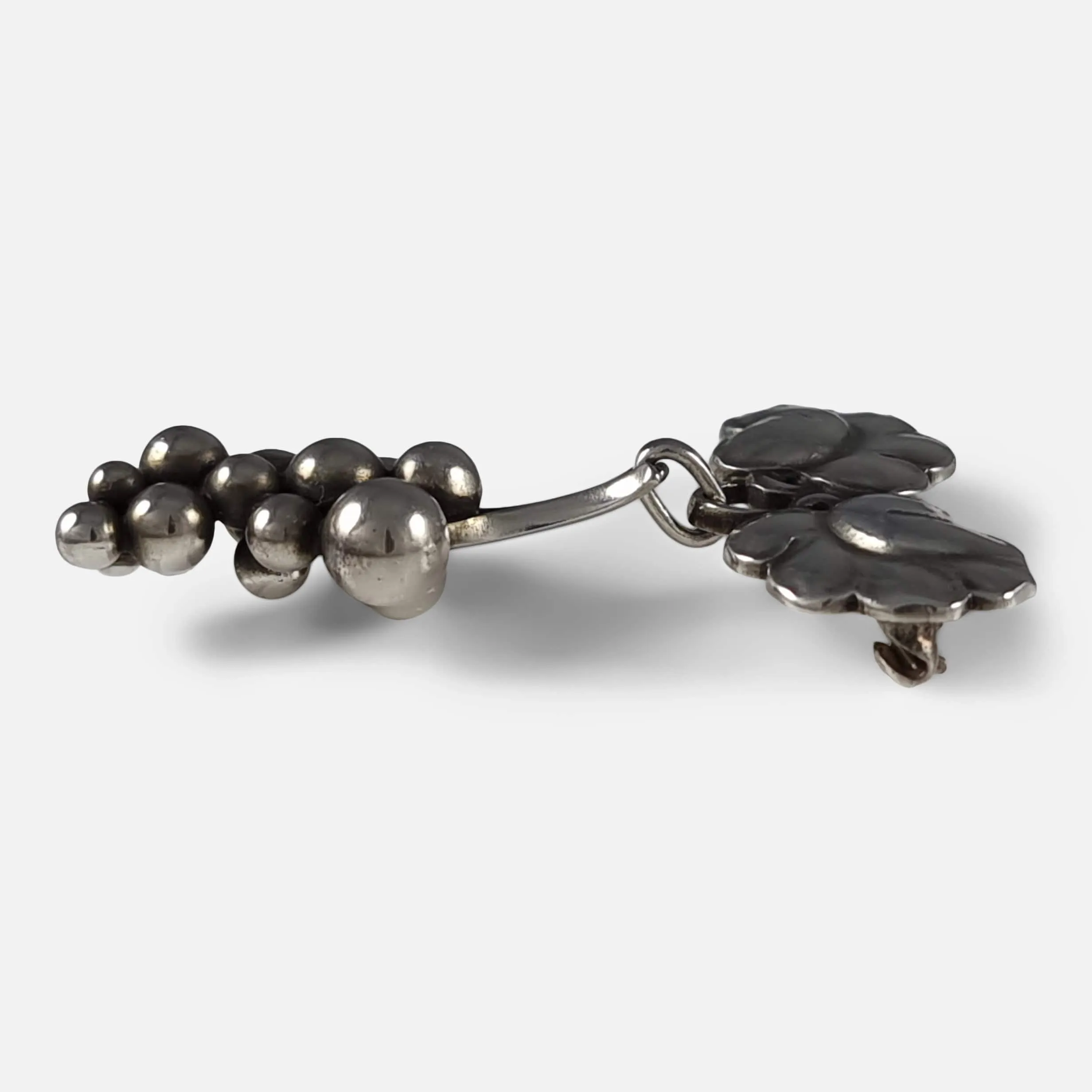 Georg Jensen Sterling Silver Moonlight Grapes Brooch #217B