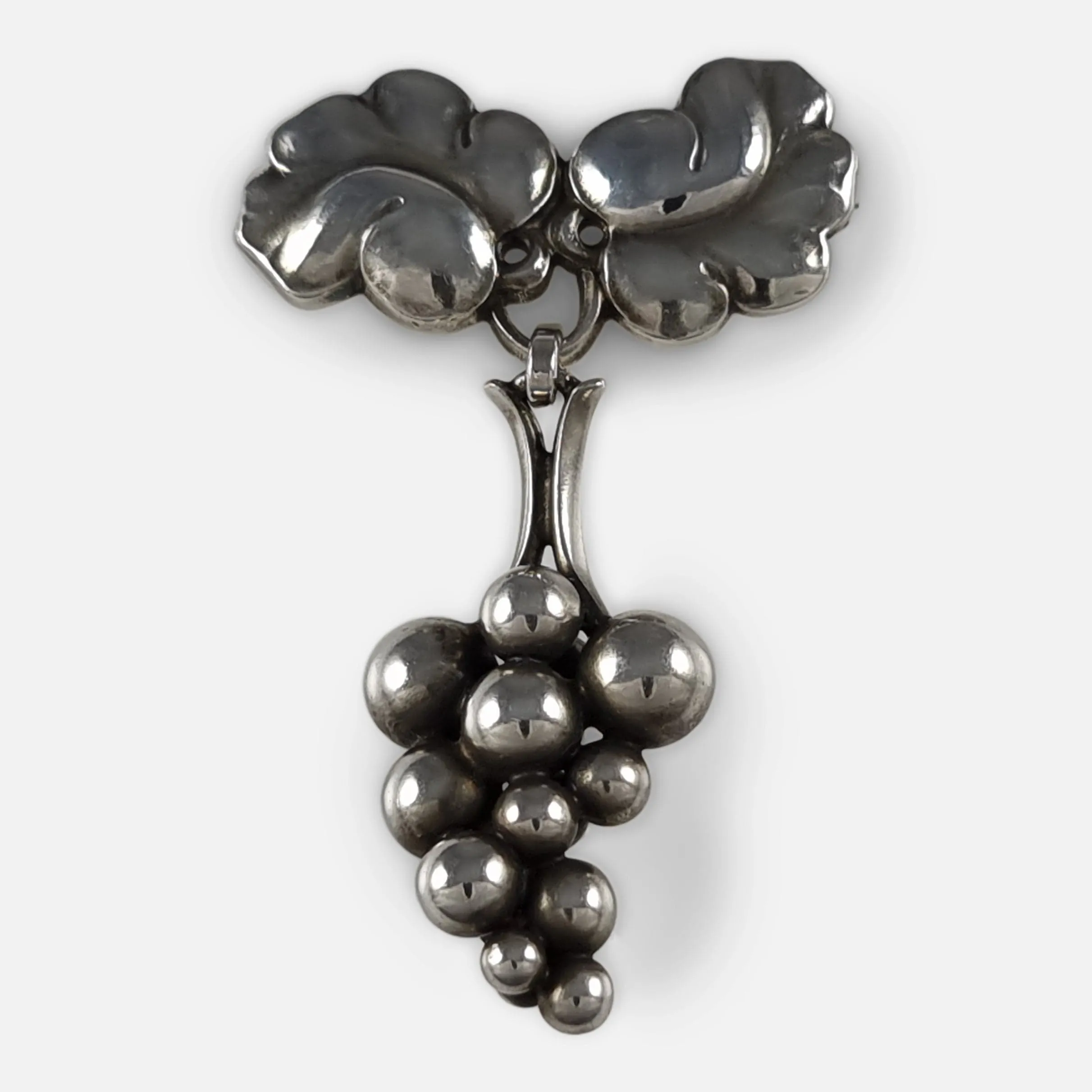 Georg Jensen Sterling Silver Moonlight Grapes Brooch #217B