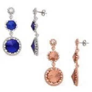 glass Austrian crystal earrings in rosetone