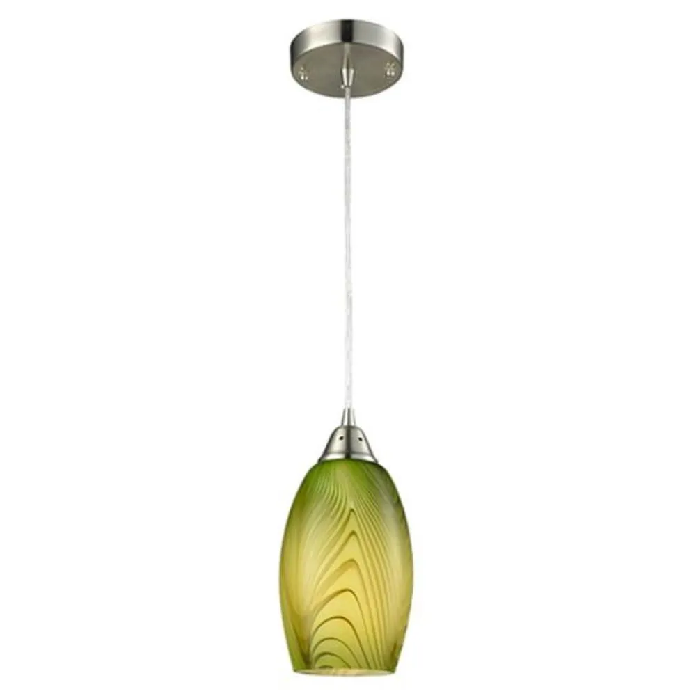 Glaze Pendant Light Hand Blown Glass (Red, Green, Blue or Amber)