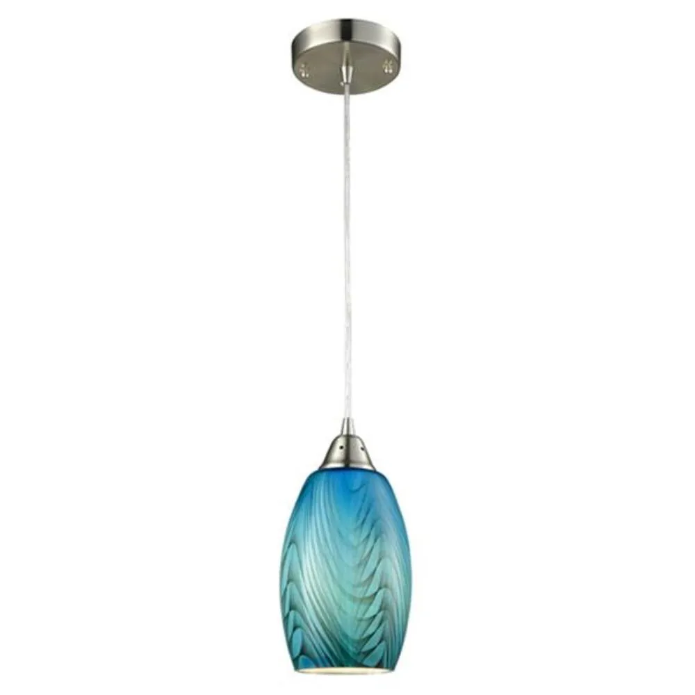 Glaze Pendant Light Hand Blown Glass (Red, Green, Blue or Amber)