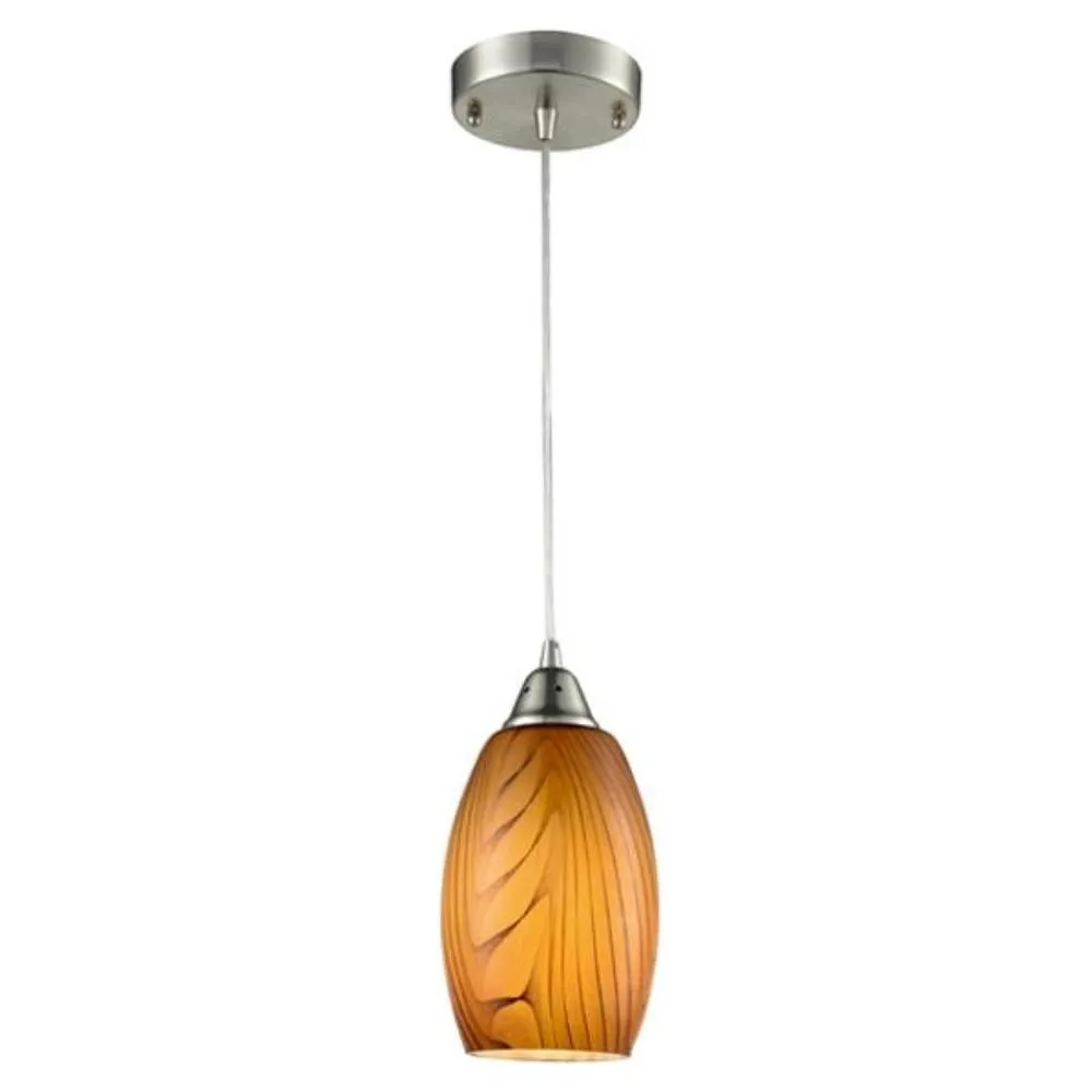 Glaze Pendant Light Hand Blown Glass (Red, Green, Blue or Amber)