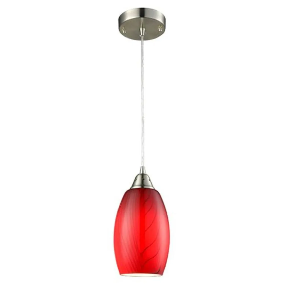 Glaze Pendant Light Hand Blown Glass (Red, Green, Blue or Amber)