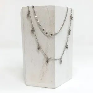 Glimmer of Hope Dainty Cross Necklace in Silver