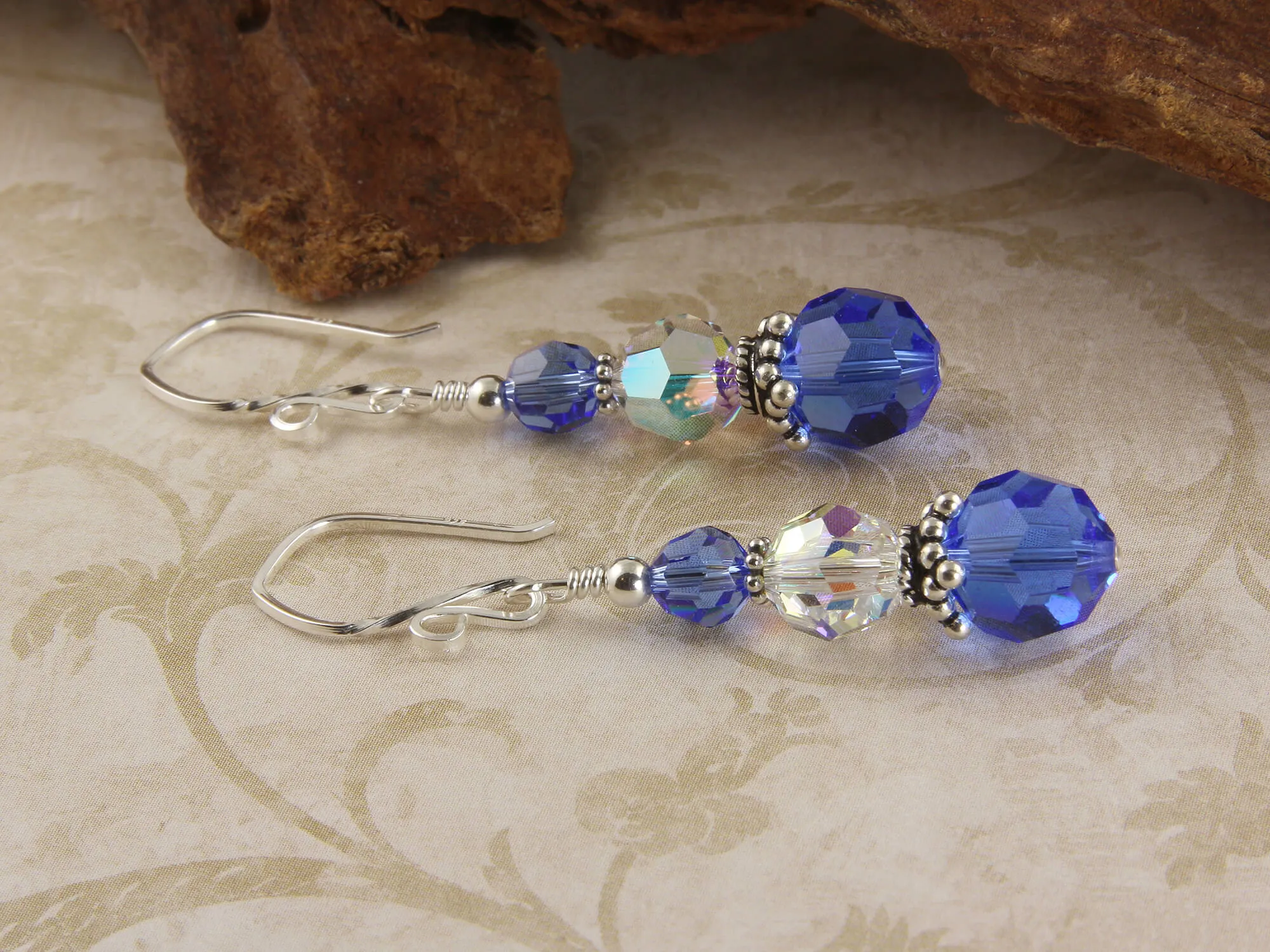 Glistening Sapphire Crystal Drop Earrings