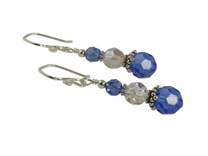 Glistening Sapphire Crystal Drop Earrings