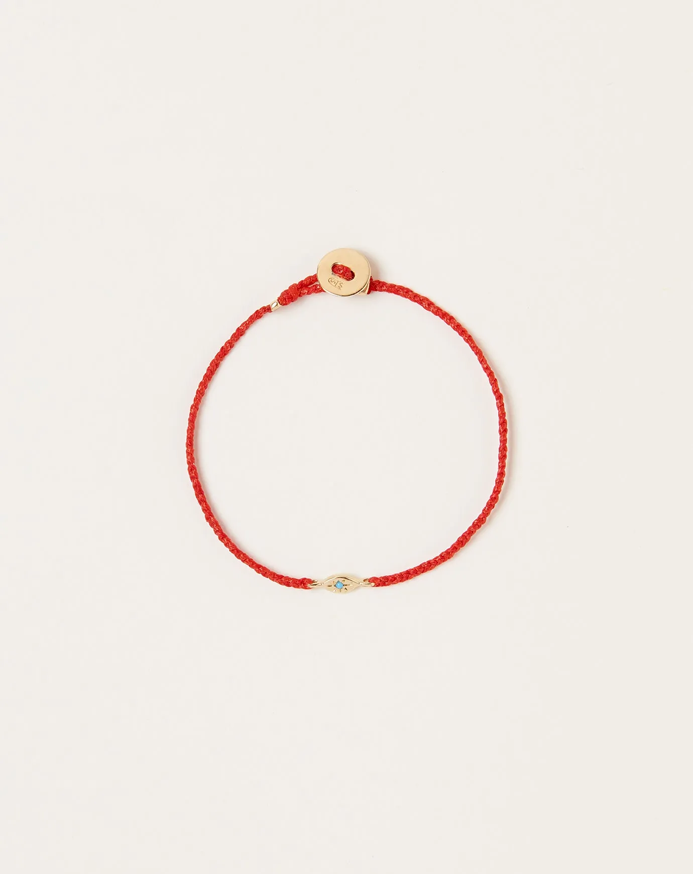 Gold Tiny Evil Eye Bracelet in Scarlet