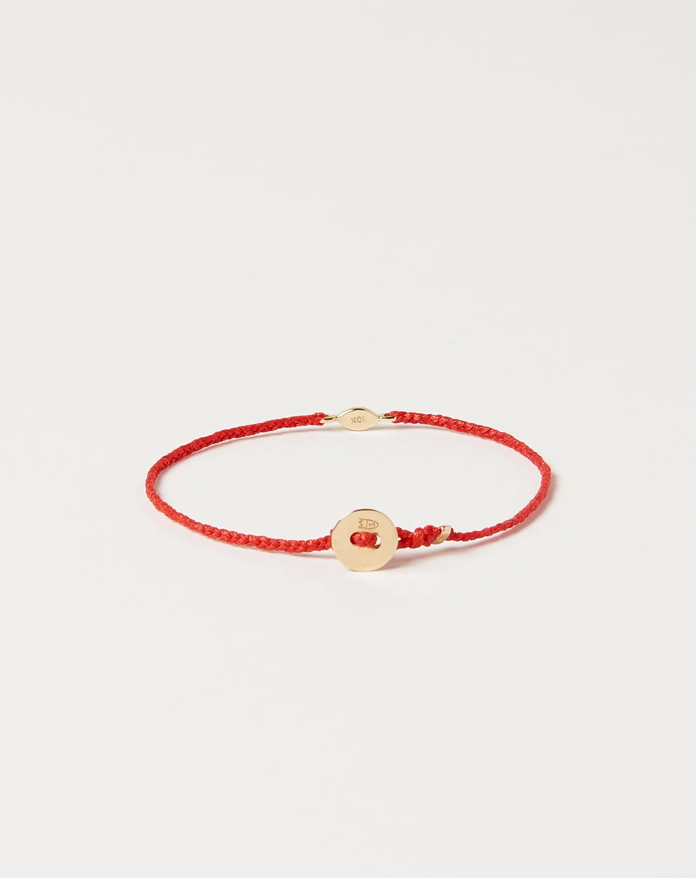 Gold Tiny Evil Eye Bracelet in Scarlet