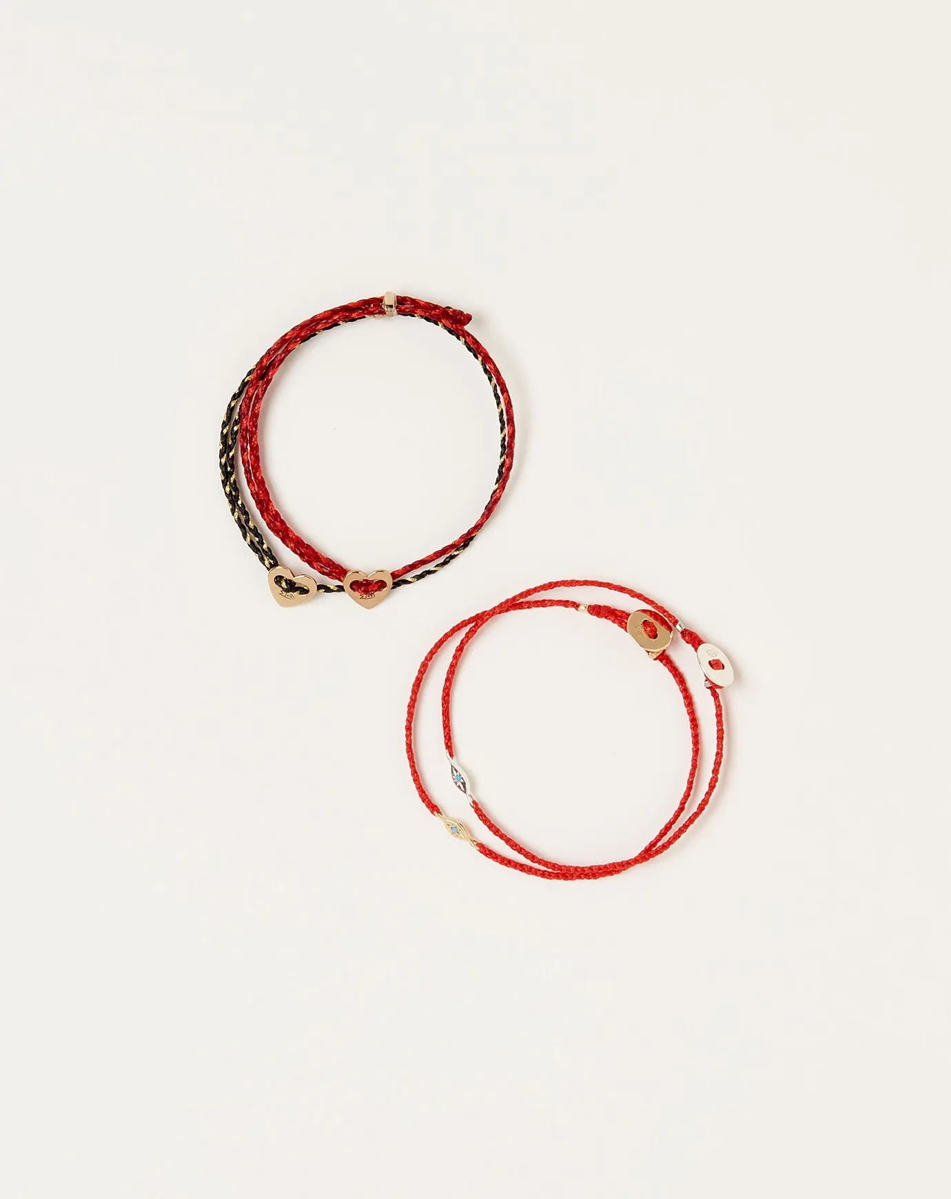 Gold Tiny Evil Eye Bracelet in Scarlet