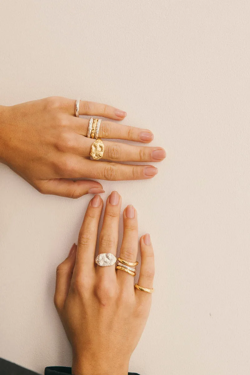 Hammered Pinky Band Gold Plated