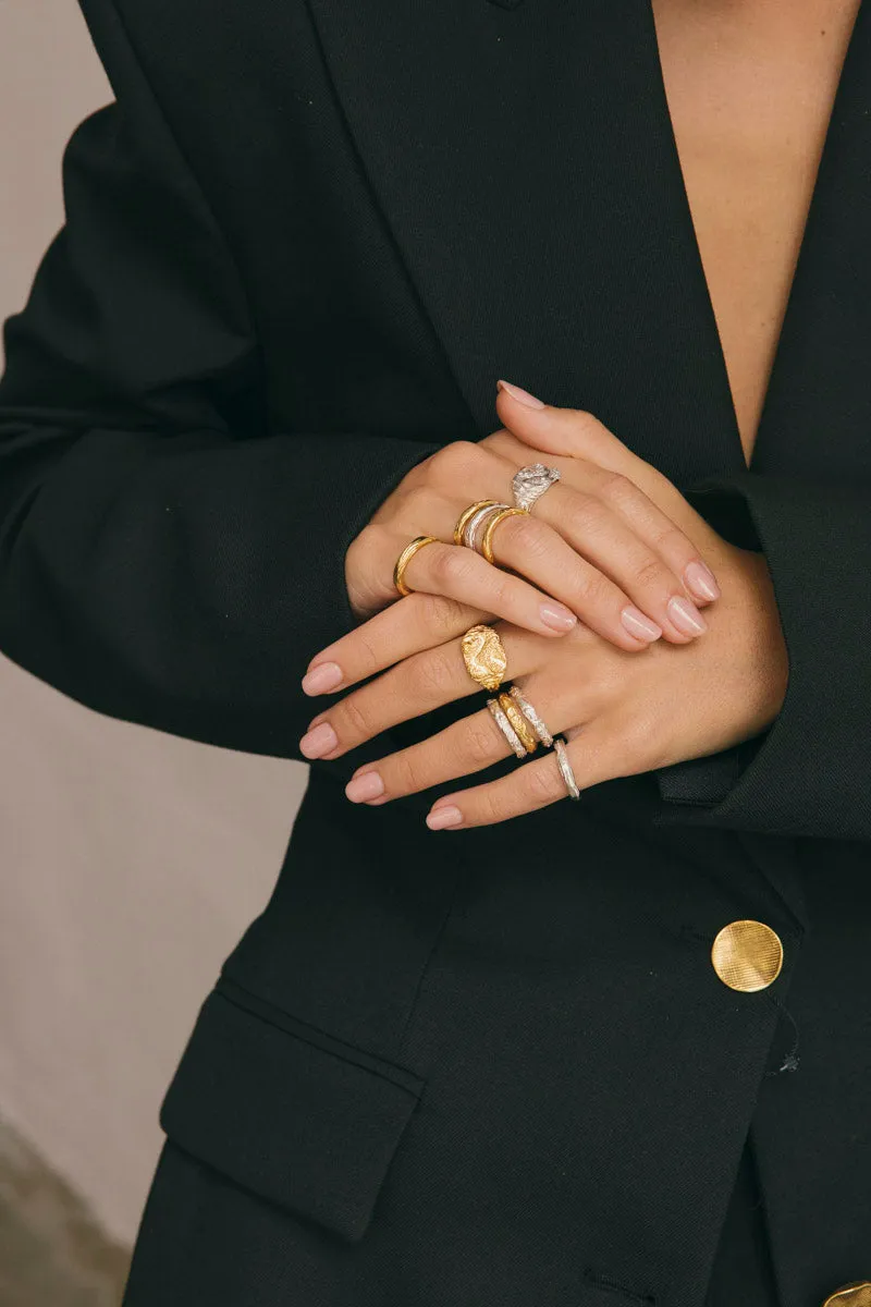 Hammered Pinky Band Gold Plated