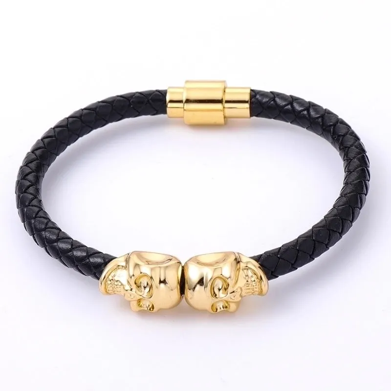 Hip-hop Punk Simple Style Skull Alloy Plating Men's Bracelets