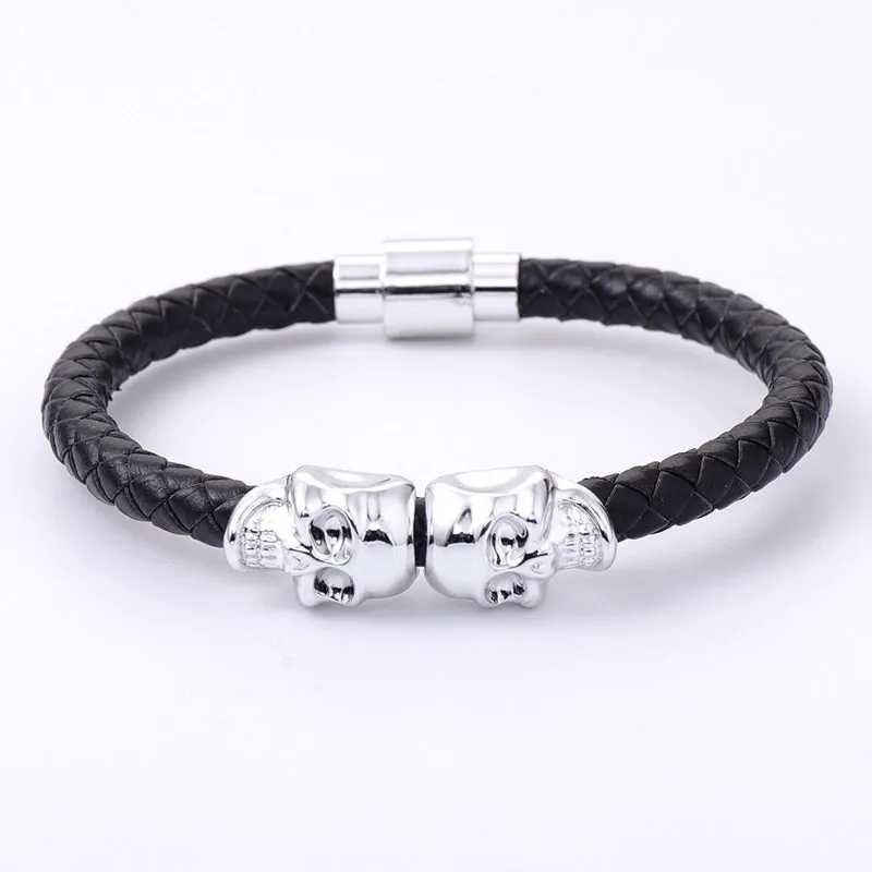 Hip-hop Punk Simple Style Skull Alloy Plating Men's Bracelets