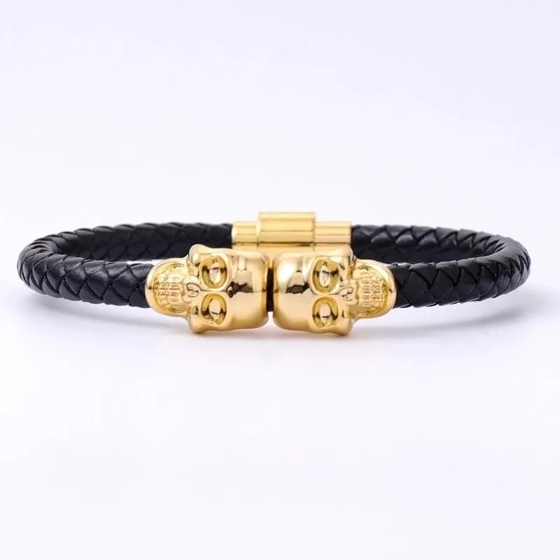 Hip-hop Punk Simple Style Skull Alloy Plating Men's Bracelets