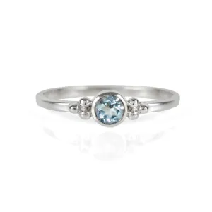 Holi Jewel Stacking Ring  - Blue Topaz