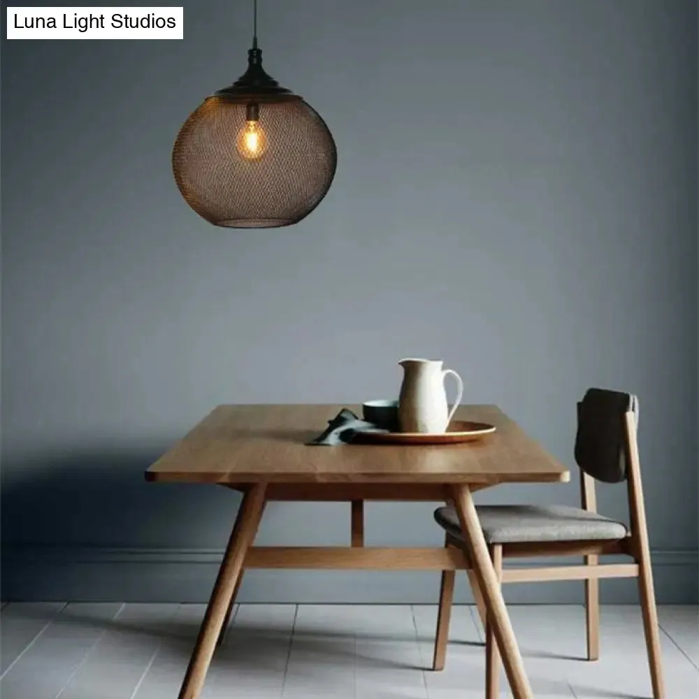 Industrial Black Dome Pendant Lamp for Dining Room- Single Light