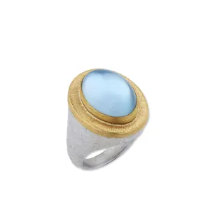 Lika Behar Sterling Silver & Yellow Gold Blue Topaz Gemstone Ring