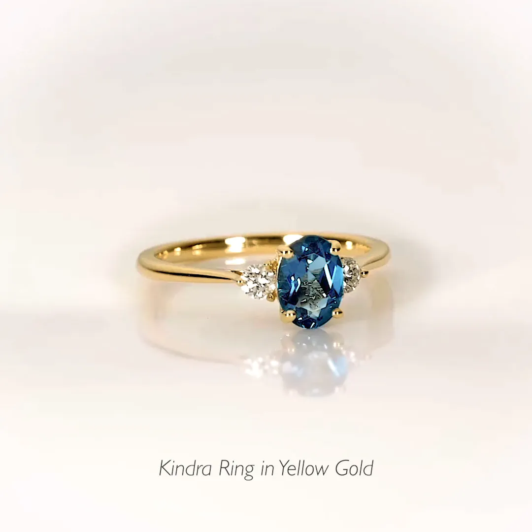 London Blue Topaz and Diamond Ring 14k Gold - Kindra