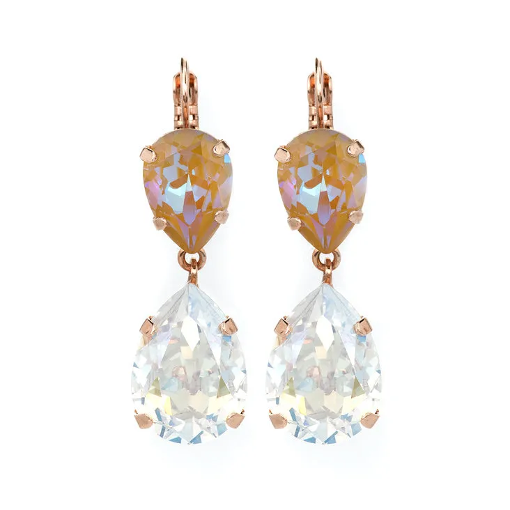 Mariana Double Pear Sun-Kissed "Peace" Earrings