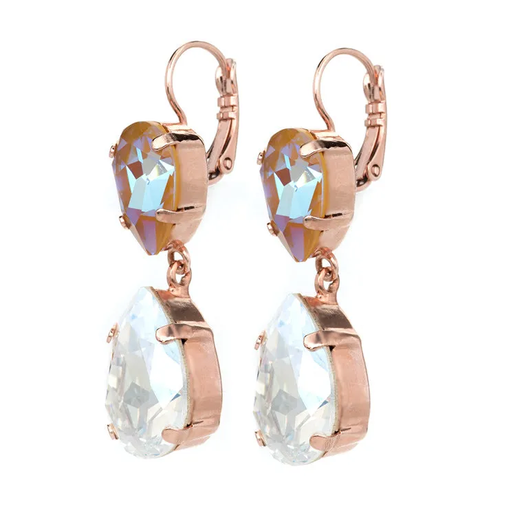 Mariana Double Pear Sun-Kissed "Peace" Earrings