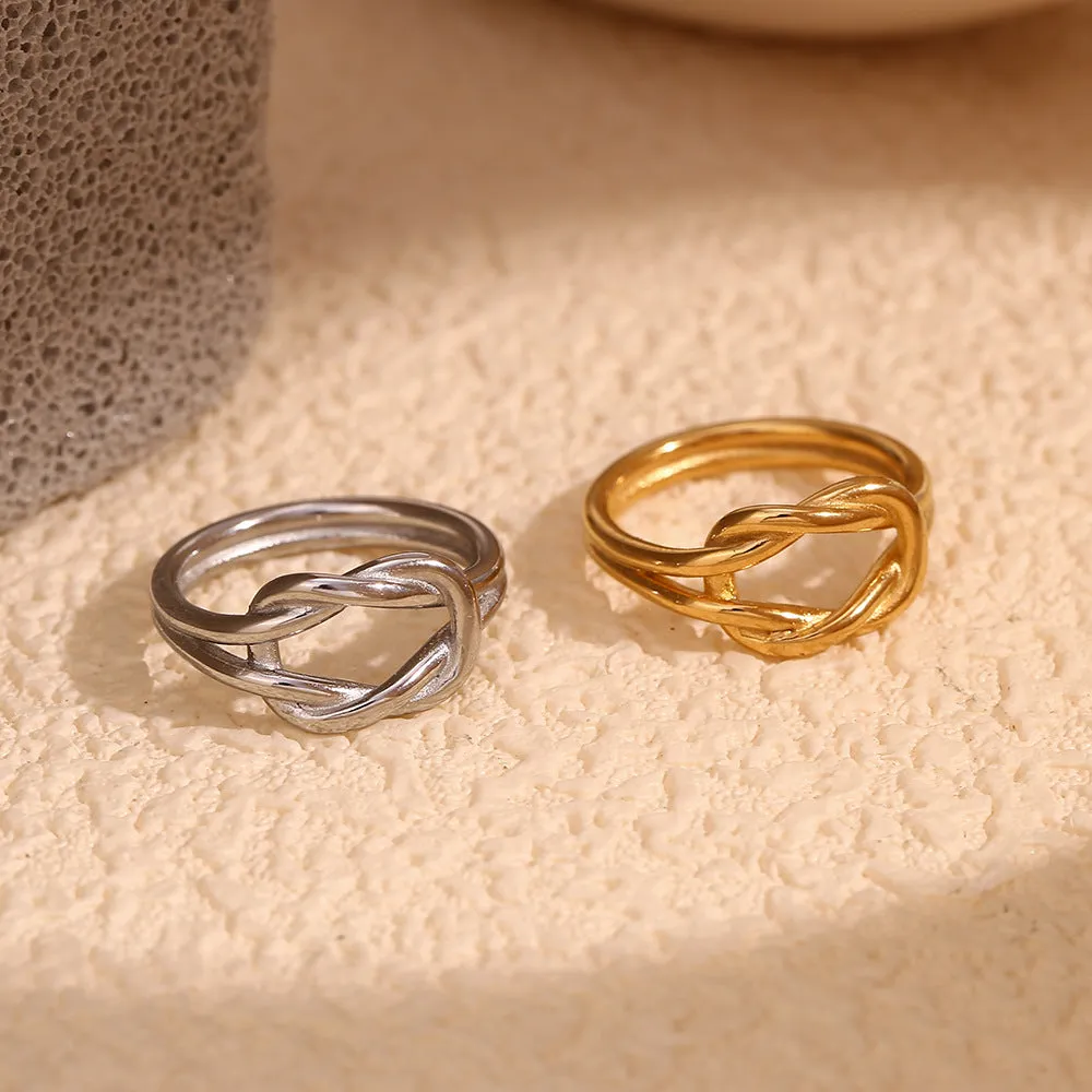 Minimalist Circle Geometric Stainless Steel Electroplating Rings