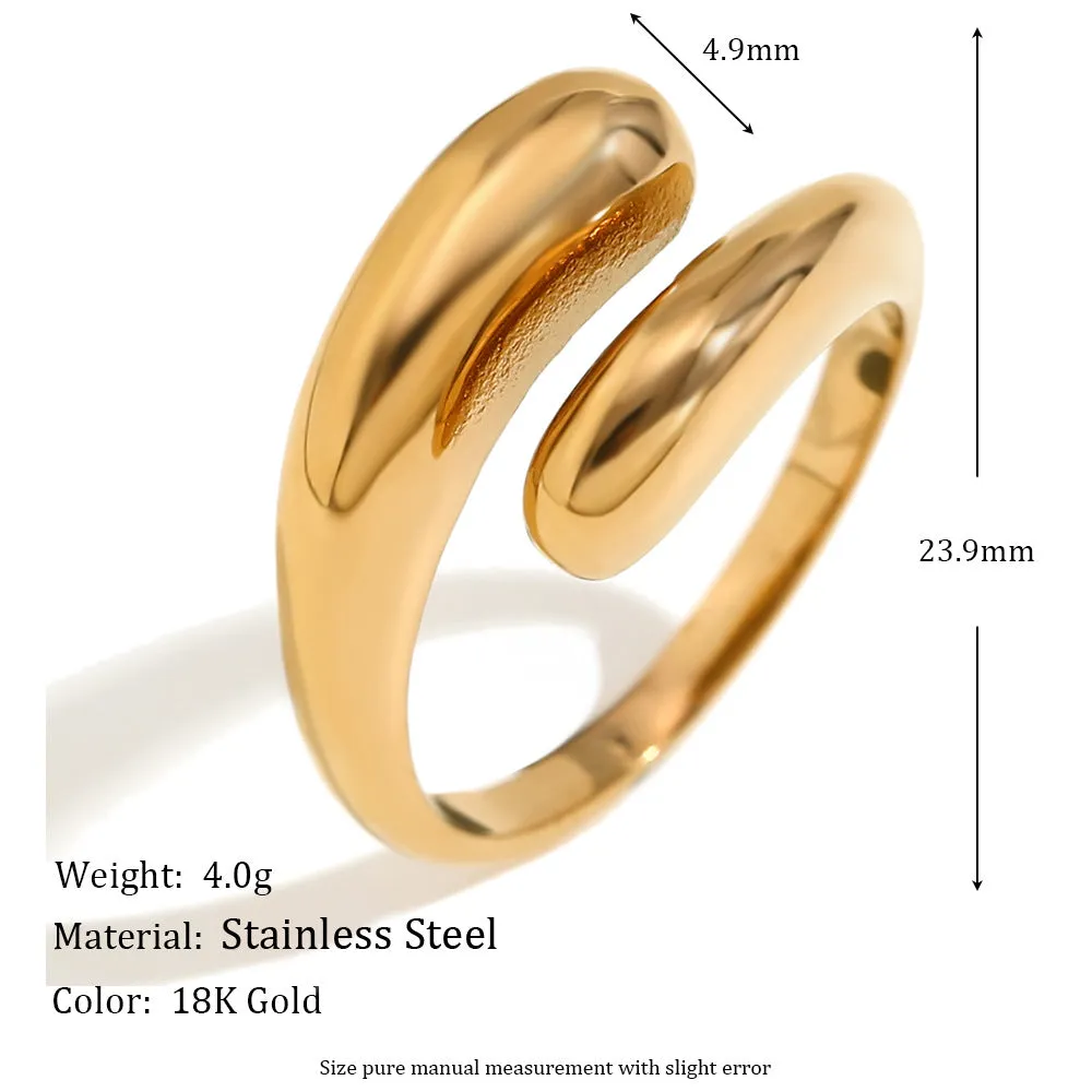 Minimalist Fashion Circle Stripe Geometric Stainless Steel Electroplating Rings