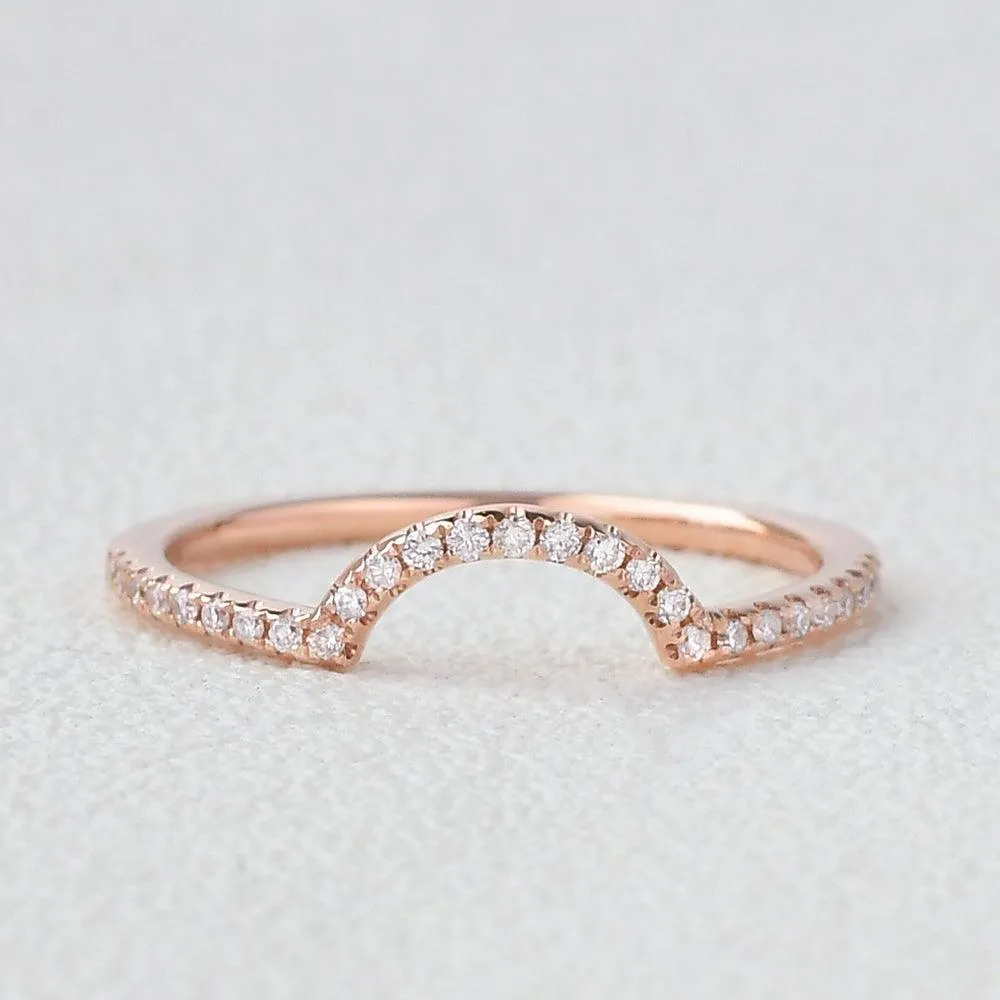 Minimalist Moissanite Half Eternity Ring