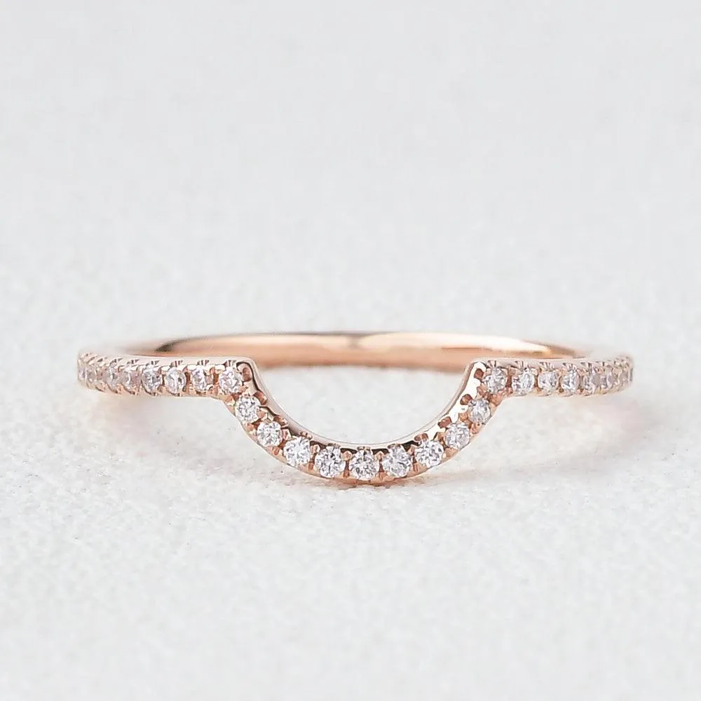 Minimalist Moissanite Half Eternity Ring