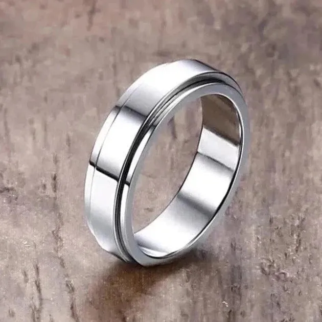 Minimalist Steel Spinner Ring