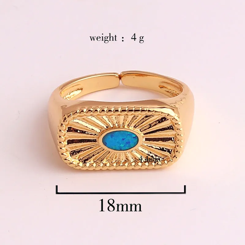 Minimalist Women Geometric Copper Electroplating Rings