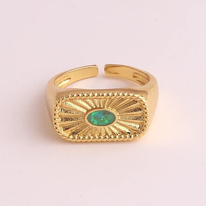 Minimalist Women Geometric Copper Electroplating Rings