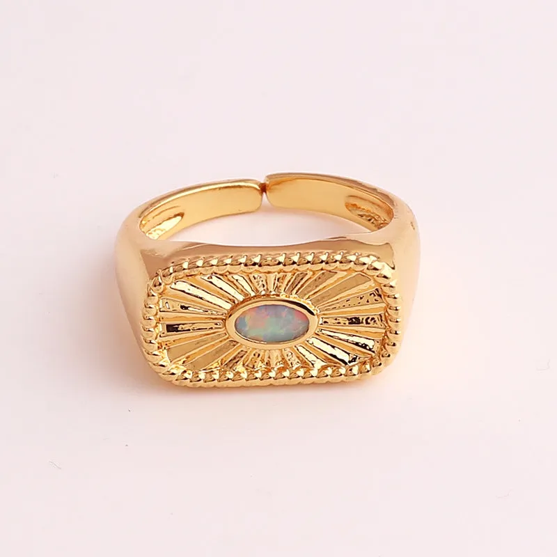 Minimalist Women Geometric Copper Electroplating Rings