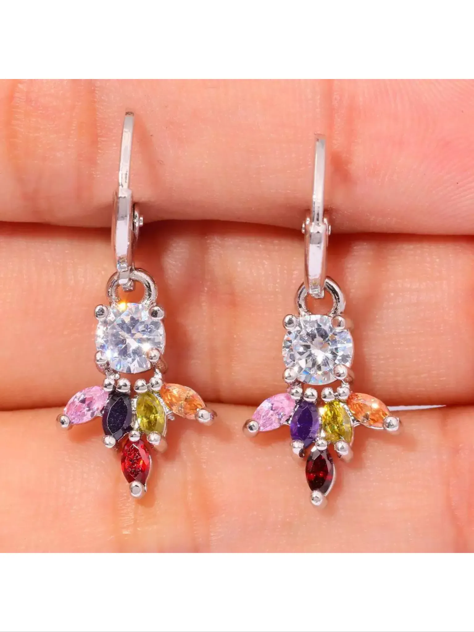 Multicolor rhinestone earrings