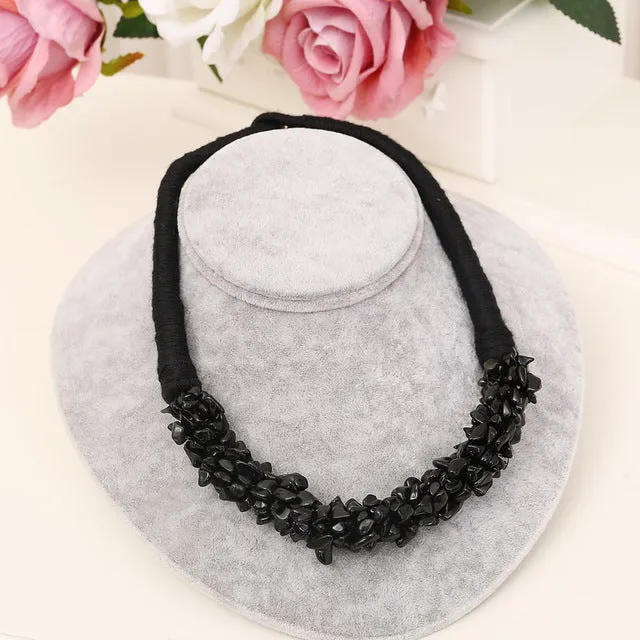 New Bohemia Statement Choker Fashion Charms 100% Natural Coral Stone Gem Collar Necklaces&Pendants Women Fine Jewelry