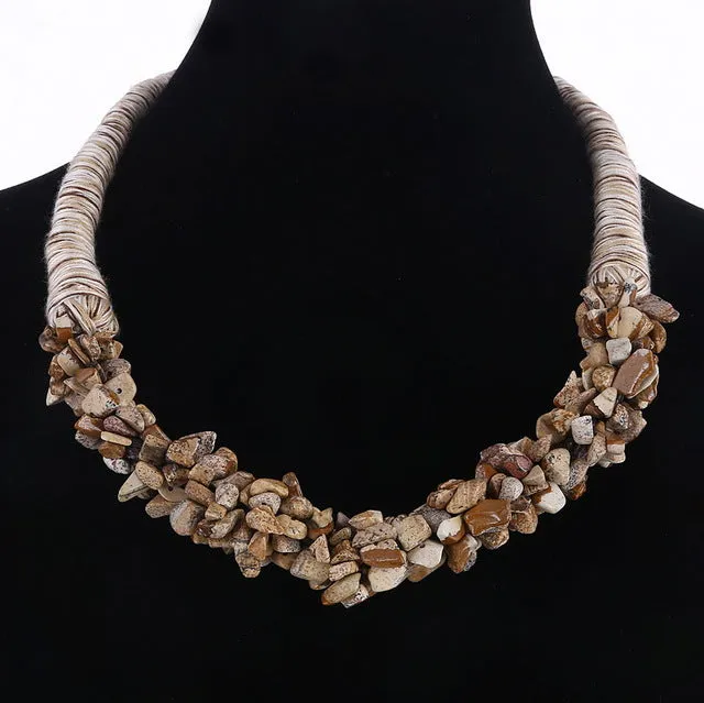 New Bohemia Statement Choker Fashion Charms 100% Natural Coral Stone Gem Collar Necklaces&Pendants Women Fine Jewelry