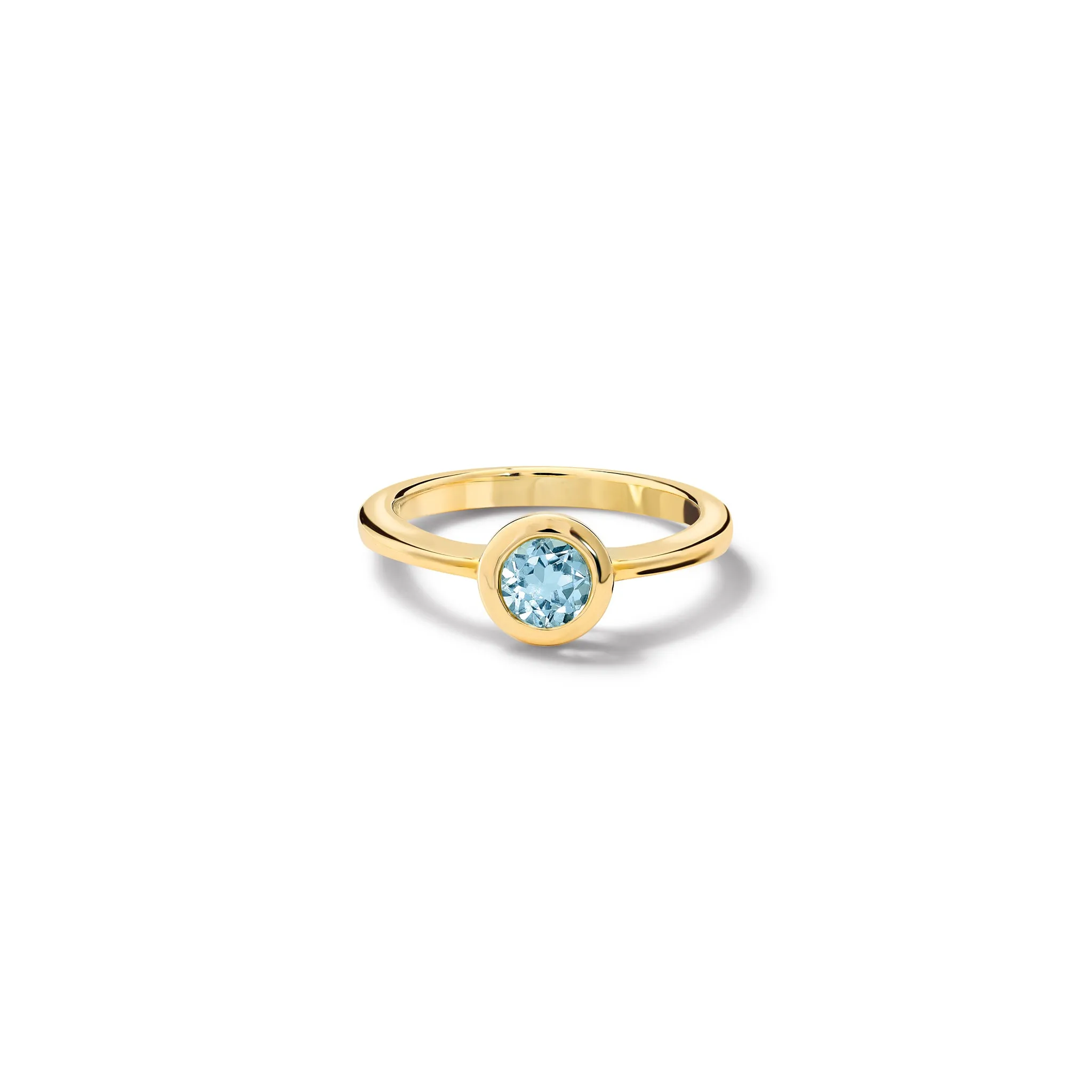 Nicole Ring Yellow Gold - Blue Topaz