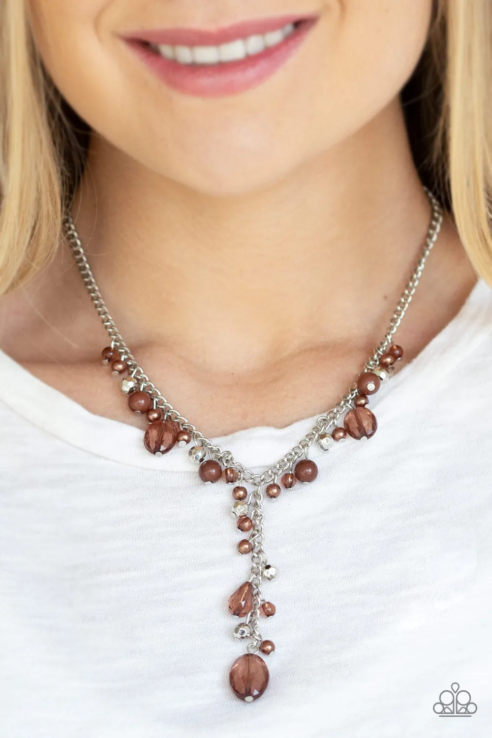 Paparazzi Necklace ~ Crystal Couture - Brown