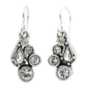 Patricia Locke Bitty Sterling Silver Plated Petite Mosaic Swarovski Earrings, EF1038S All Crystal